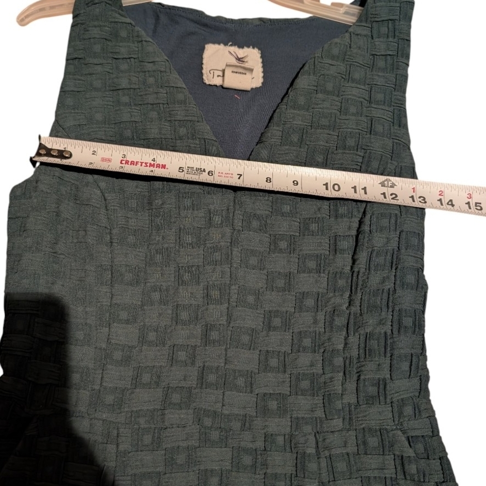 Tabitha For Anthropologie Green Basketweave Knit Sheath Dress, Size 6 - Picture 9 of 11